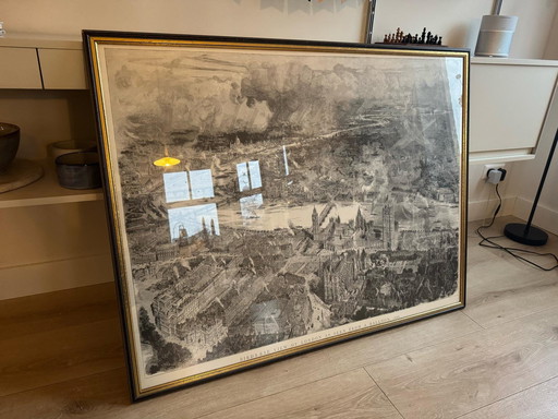 Bird's Eye View of London as Seen from a Balloon 1884 by W.L. Wyllie and H.W. Brewer