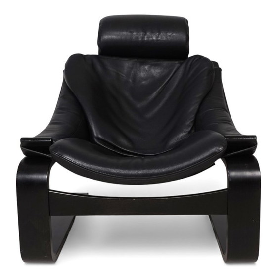 Image 1 of Fauteuil lounge en cuir Nelo Kroken par Åke Fribytter, 1970