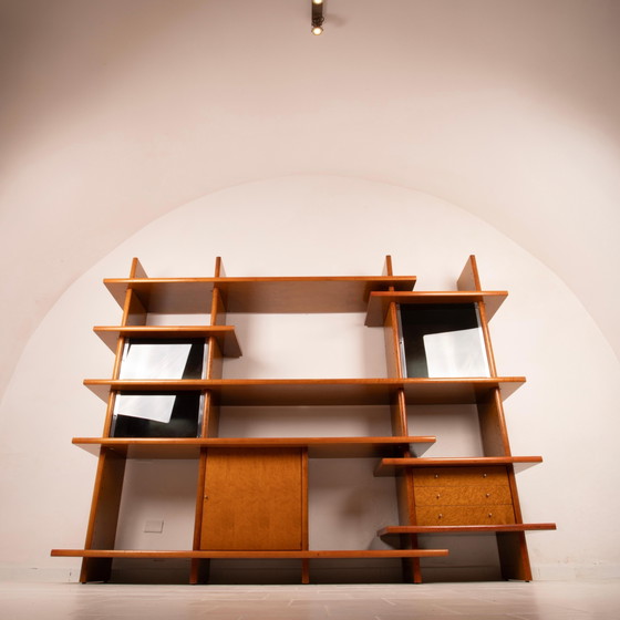 Giovanni Offredi Crossing Libreria per Saporiti Italia Legno d'Acero Occhiolinato 1970 – Librerie (photo 10 of 22)