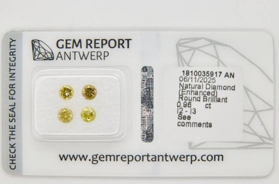 Image 1 of 4 diamonds 0.96 carat with certificate