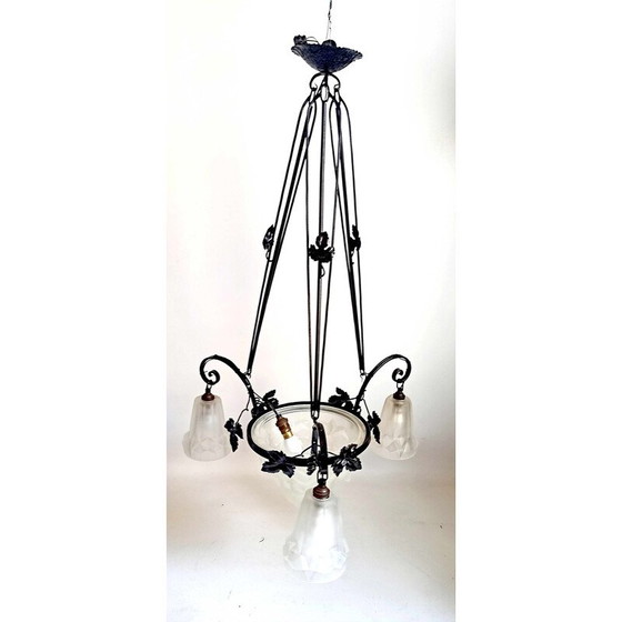 Image 1 of Vintage Degué 4-light Art Deco chandelier