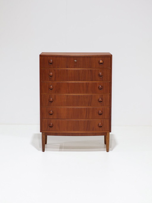 Kai Kristiansen Geschwungene Teakholz Dänische Vintage Kommode – ladekasten, Wood