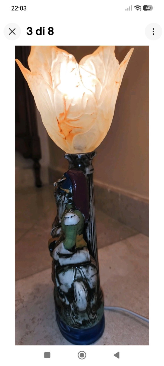 Official Biscuit Porcelain Horse Table Lamp – Glass (photo 4 of 9)