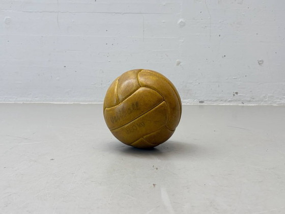 Image 1 of Very rare vintage leather ball, solid ball (medicine ball), 1.500 kg, 1960s