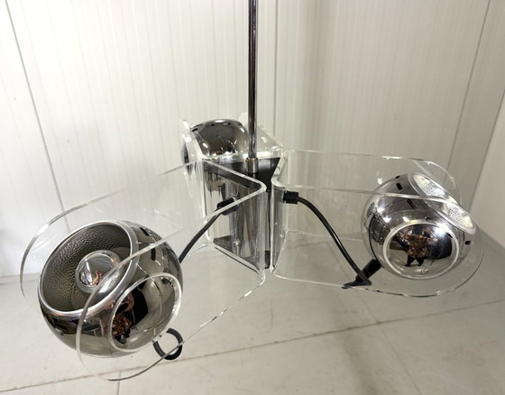 Image 1 of Lámpara colgante de plexiglás estilo Gino Sarfatti de los años 70