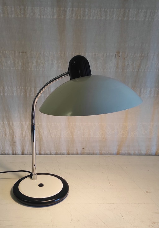 Articulated table lamp in beige and chrome metal - mid-20th century