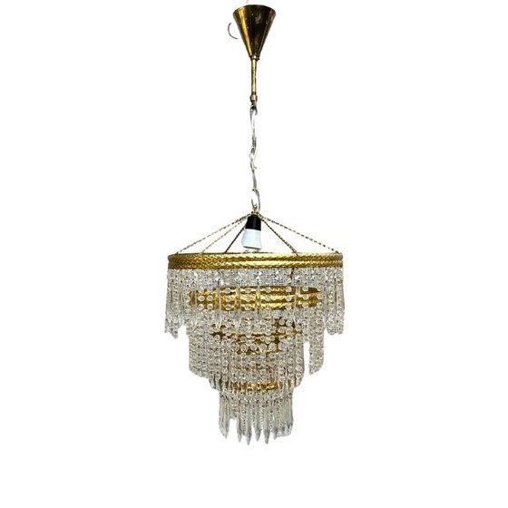Image 1 of Crystal chandelier, Železnobrodské Sklo, Czechoslovakia, 1970s
