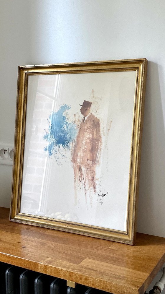 Image 1 of ILLUSTRAZIONE di de Gaulle su CARTA D'EPOCA