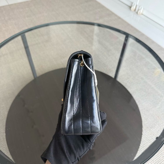 Image 1 of Chanel Medium Flap Vintage - Quilted Lambskin Black Gold Hardware Series 1