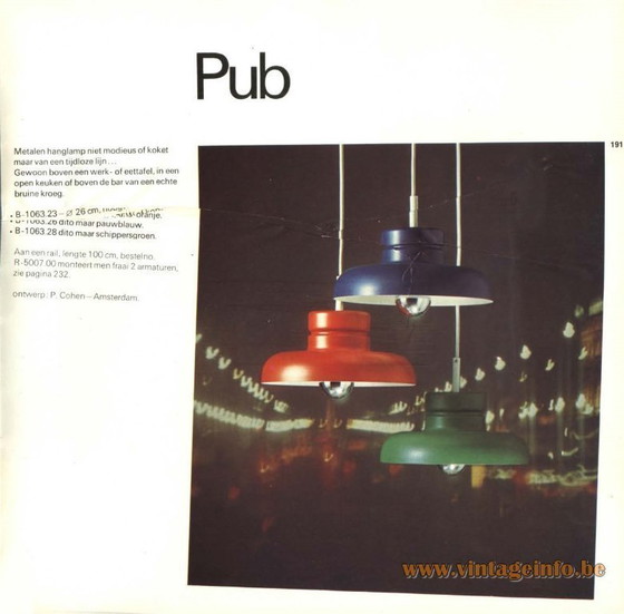 Image 1 of 2 Vintage RAAK hanglampen ''Pub'' Metaal. 