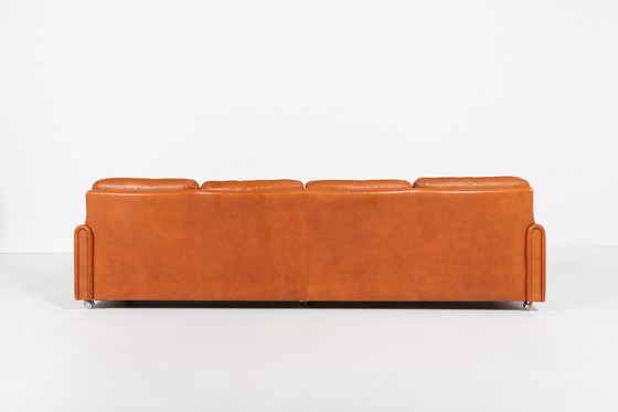 Image 1 of 1960's Vintage Danish Modern Canapé en cuir cognac