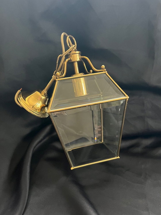 Lampada a Sospensione Lanterna Vintage E.F. Frantzen Ottone Vetro Bisellato – E F Frantzen (photo 2 of 13)