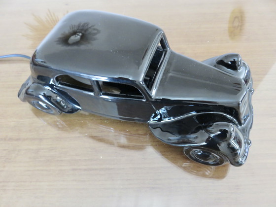 Image 1 of Seltene Lampe "Traction Avant Citroën" Aus Schwarzer Keramik, 70-80