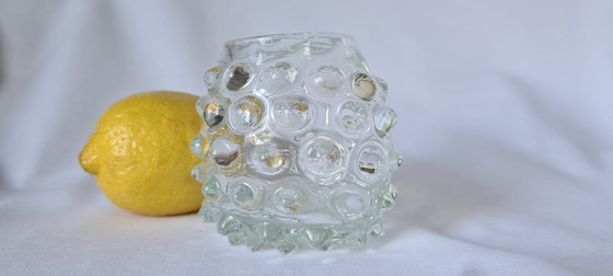 Vintage Murano Mid Century Bubble Glass Vase, Mouth-Blown, Heavy, Clear, 1960s/70s – Murano Glass (photo 14 of 14)
