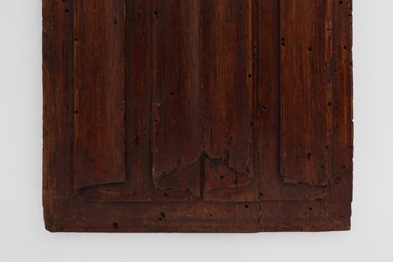 Image 1 of 16th Century oak carved Gothic Panel, Belgium