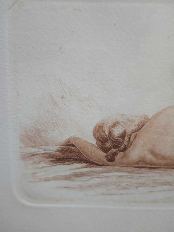 Nu allongé gravure sanguine – Lithographies et sérigraphies, Glass, Paper (photo 3 of 15)