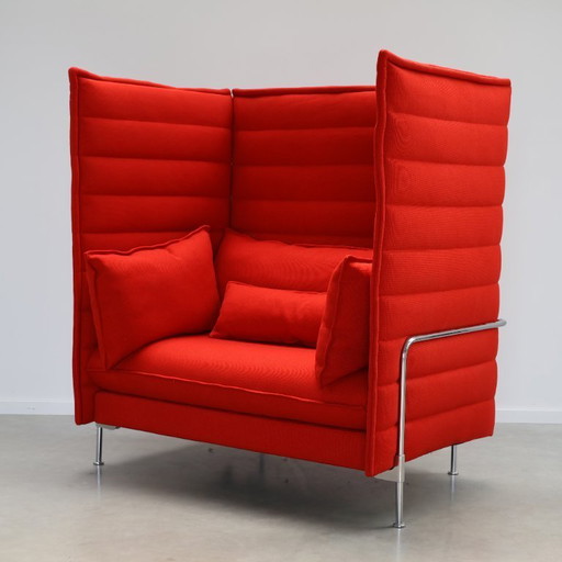 Vitra Alcove Highback | Loveseat | Red | Fabric