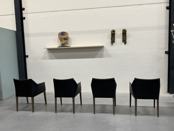 Image 1 of 4 Chaise de salle à manger Leolux Pyrite en cuir noir