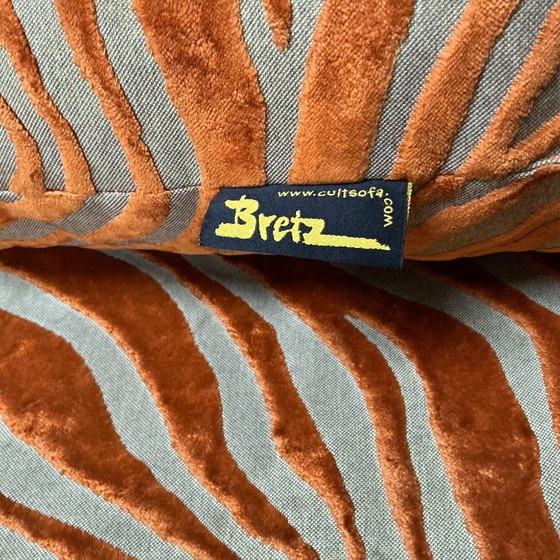 Bretz slow rider (four-seater sofa) vintage, 3-5 seaters, Textile, Metal, Orange, Design (photo 12 of 12)