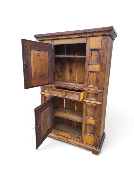 18e-eeuwse eikenhouten geometrische barokkast – Kasten, Iron, Wood (photo 5 of 6)