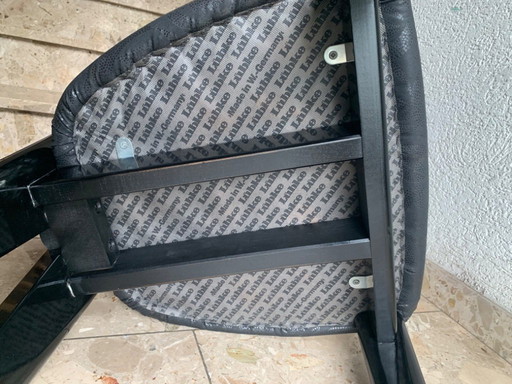 Lübke high gloss black lacquer 6 chairs