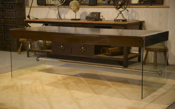 Scrivanie design in melaminico, vetro e cromo anni '80 (photo 7 of 10)