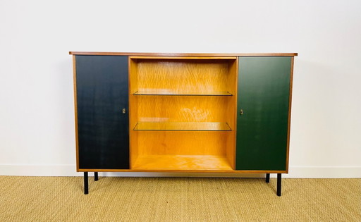 Credenza alta vintage in teak e olmo, 1960