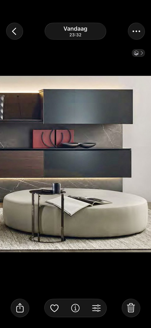 Salontafel poef Ottoman in Taupe leer