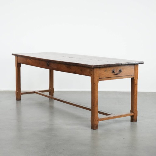 Large antique French farm dining table for 6 to 8 people