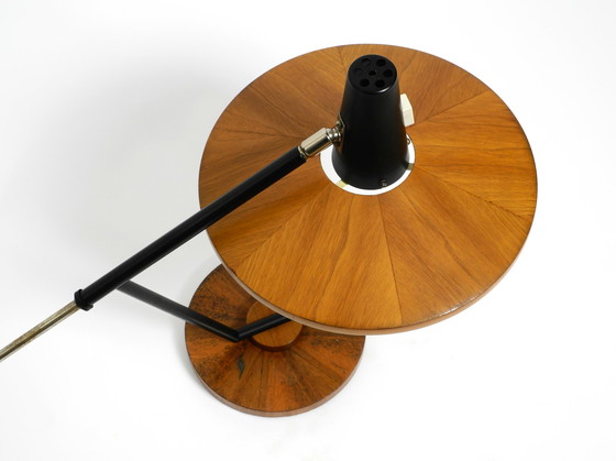 Image 1 of Lampe de table moderne Mid Century par George Frydman pour Temde avec placage de teck en très bon état