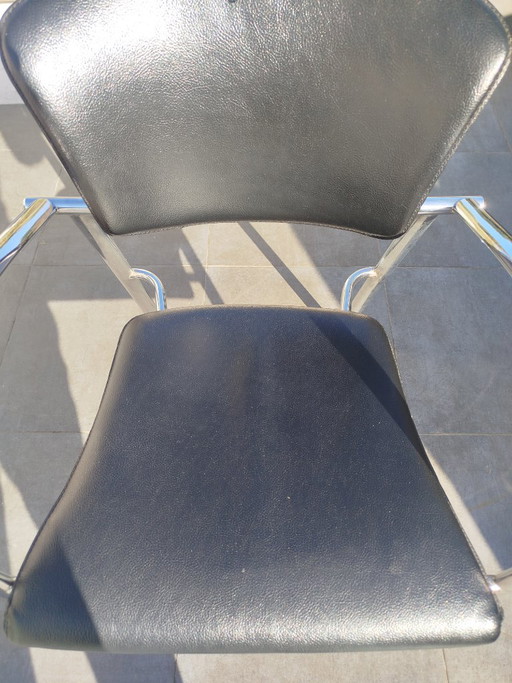 10 Brayton-stoelen – eetkamerstoelen, Leather, Metal (photo 2 of 10)