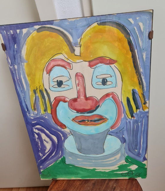 Image 1 of Cuadro de payaso estilo cobra, prueba de impresión EA de 1968.