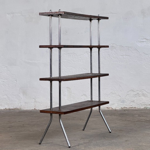 Bauhaus Style Dark Oak Shelving Unit