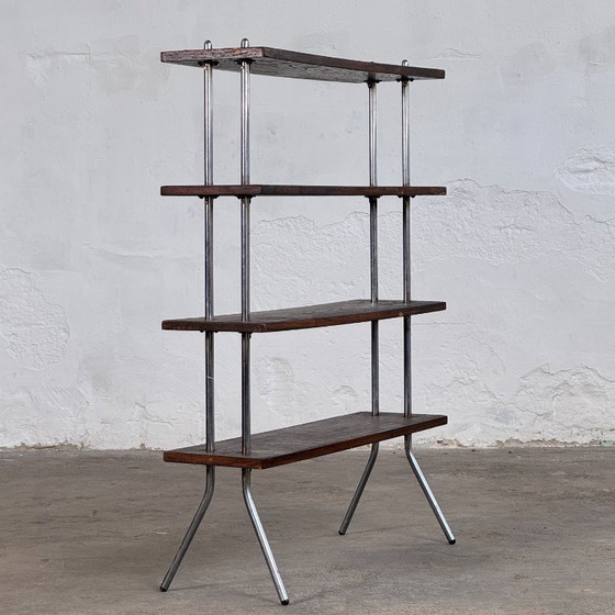 Image 1 of Bauhaus Style Dark Oak Shelving Unit