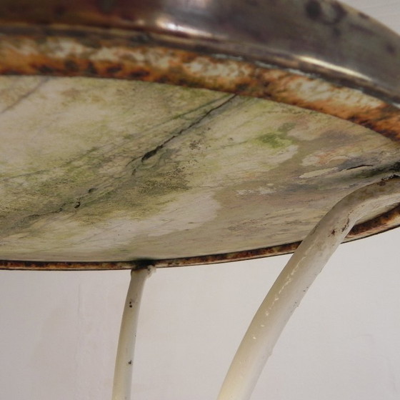 Table de bistrot avec plateau en marbre et bordure en laiton, début du XXe siècle – Tables de salle à manger (photo 20 of 20)