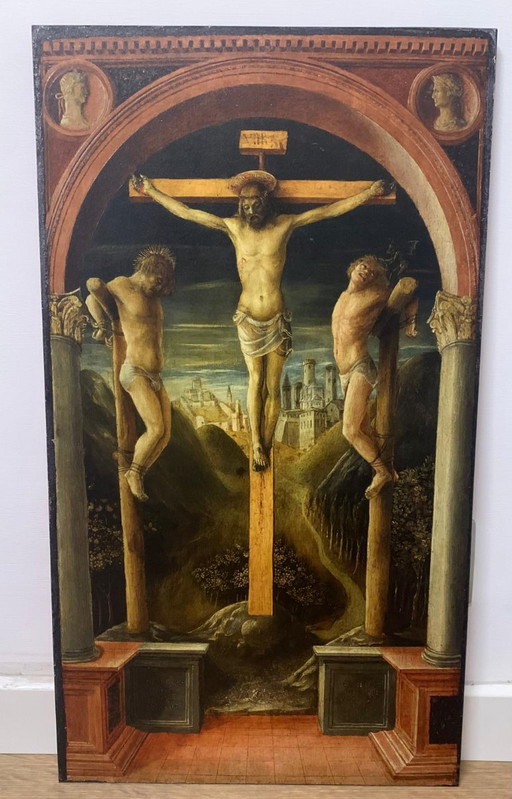 Vincenzo Foppa "The Three Crucifixes" – 1:1 Museum-Grade Print on Rigid Panel (68.5x38.8 cm)