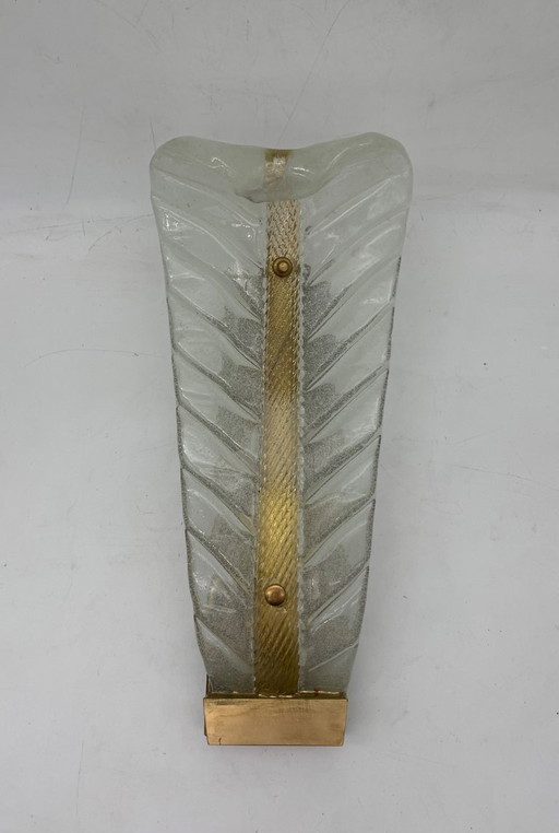 Wandlamp, enkel blad, toegeschreven aan Barovier.