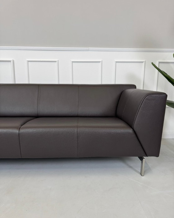 Image 1 of Rolf Benz Linea 318 Canapé Cuir Marron Banc 215cm