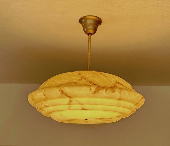 Image 1 of Art Deco Glass Pendant Light