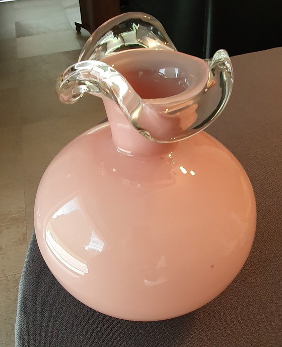 Vintage Polish Opaline Glass Vase – Jerzy Słuczan-Orkusz for Tarnowiec (1980s) – Glass art (photo 5 of 5)