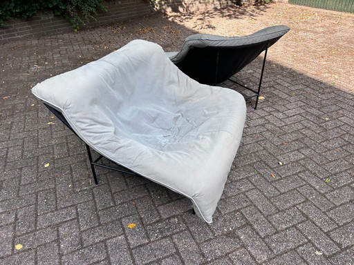 2 x Montis Butterfly Armchair - Gerard van den Berg - Butterfly chair (3107) - Metal, Textile