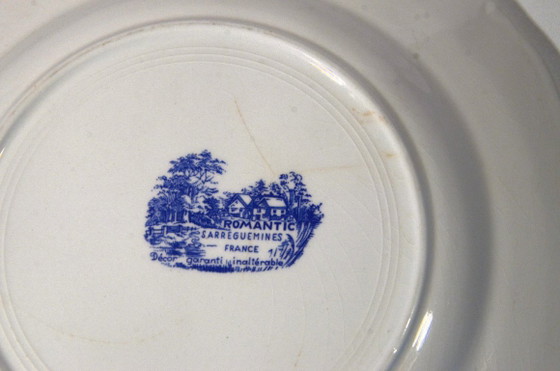 3 Piatti Blu Antichi, Sarreguemines, Motivo Romantico, D24xH2,5cm – Stoviglie, Ceramic (photo 6 of 9)