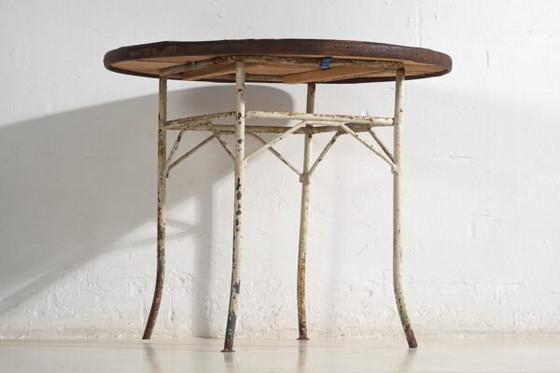 Tavolo rotondo da esterno in metallo antico (Francia, c.1900) – Tavoli da giardino, Wood, Iron (photo 12 of 22)