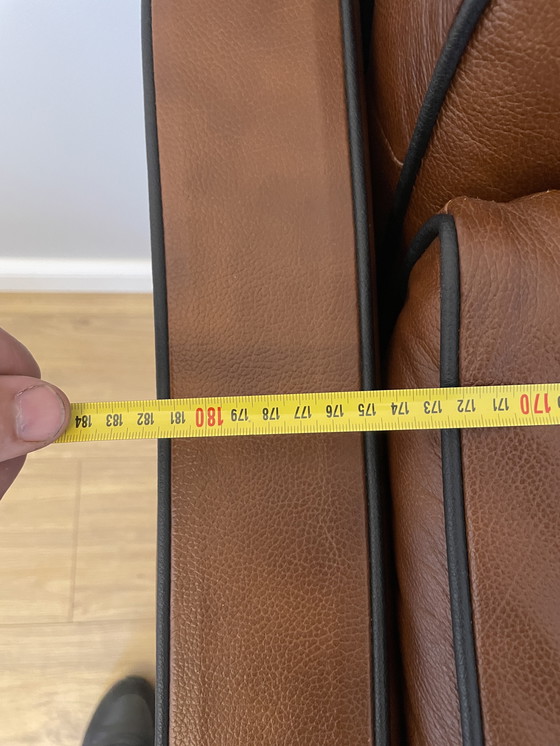 Image 1 of Leren geleefde kasteelbank 