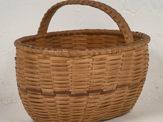 Corbeille à fruits antique (env. 1930), Objets déco, Osier, Marron, Rustic (photo 2 sur 12)