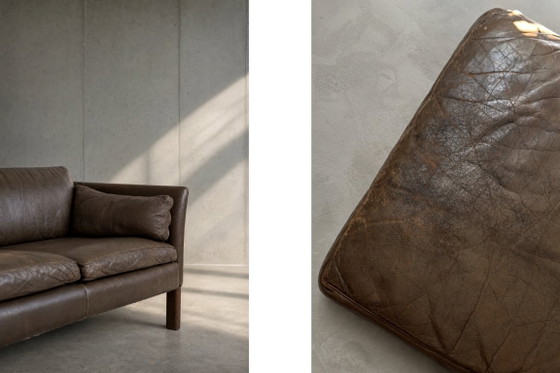 Image 1 of Divano Cromwell in pelle stile Mid-Century Modern, disegnato da Arne Norell negli anni '60.