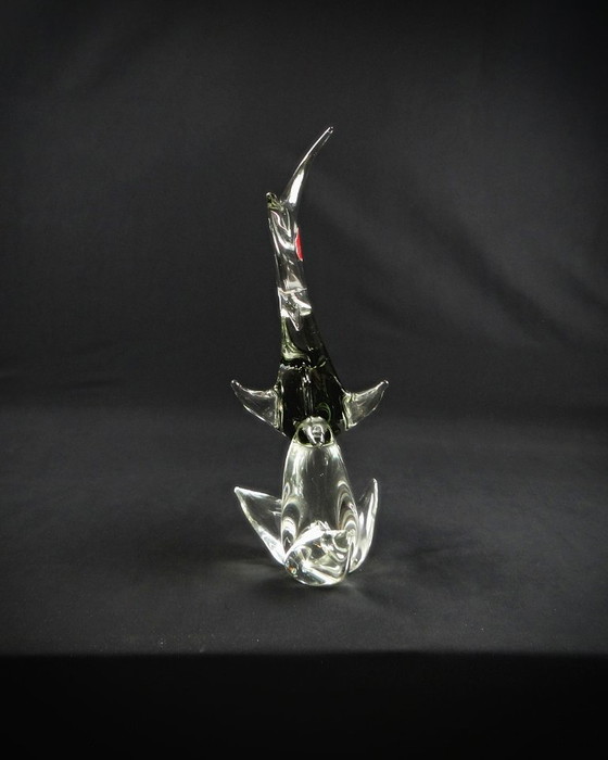 Image 1 of Murano glass shark signed Maestri Vetrai modernist vintage 60s