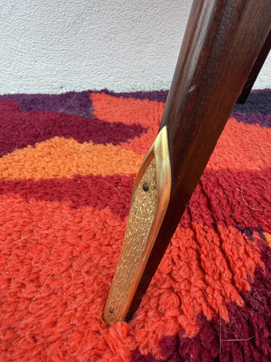 Image 1 of 1950s half-moon tripod bedside table