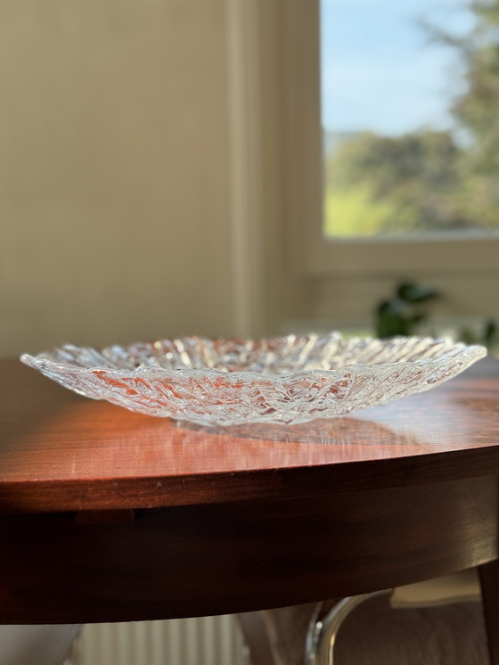 Image 1 of Bol en verre vintage avec texture de glace de Walther Glass Germany