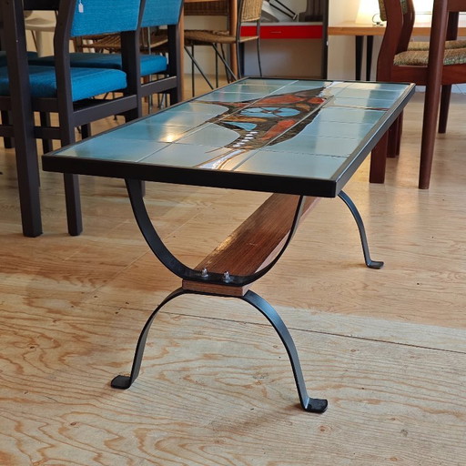 Tavolino da caffè in piastrelle vintage